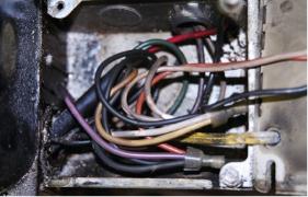 Improper wiring in a residential boiler.